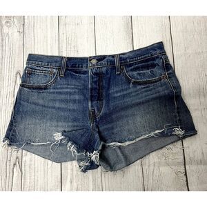 Levi's High Rise Wedgie Distressed Cut Off Button Fly Denim Shorts Size 32
